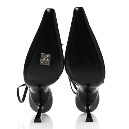 Saint Laurent Tulle Mesh Lambskin Oxails 110 Ankle Tie Pumps 40 Black 7 of 11