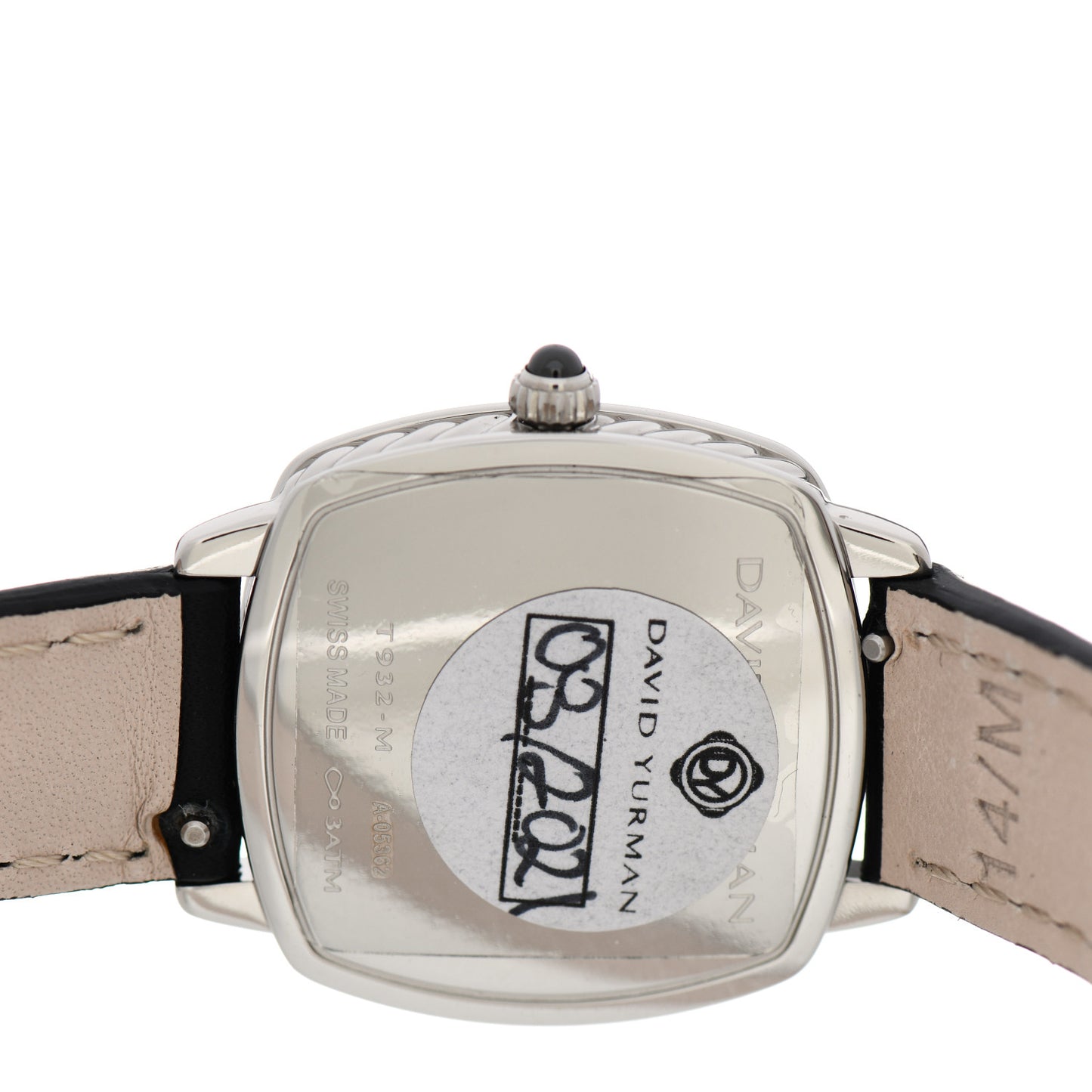 Stainless Steel Calfskin Diamond 27mm Albion Wrap Quartz Watch Black