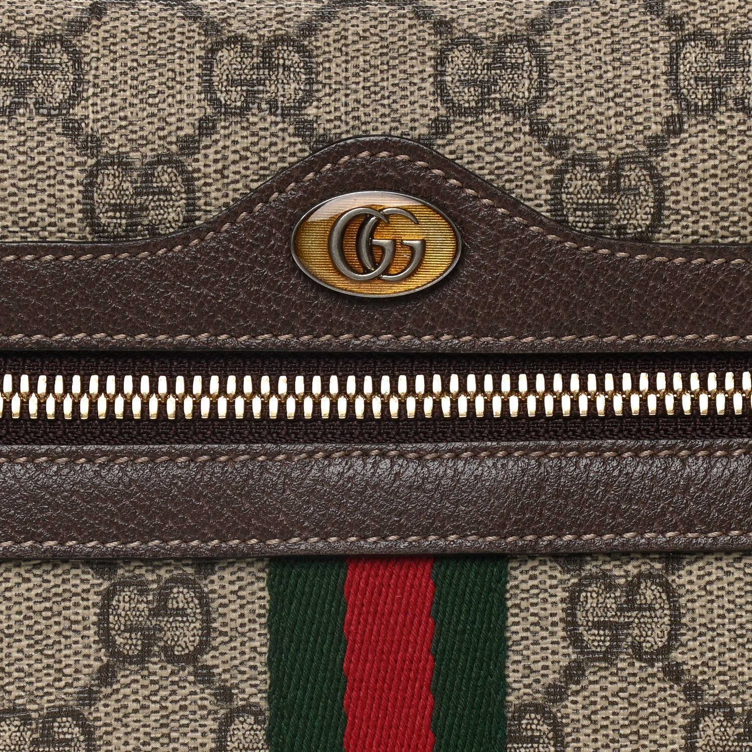 Gucci GG Supreme Monogram Web Small Ophidia Shoulder Bag Brown 9 of 14