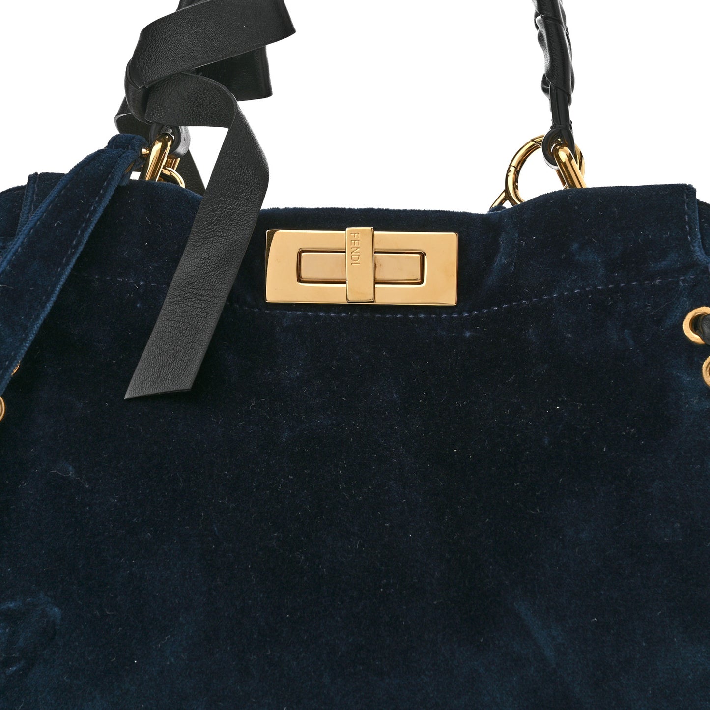 Velvet Vitello Seta Lace Up Medium Peekaboo Iconic Satchel Blue