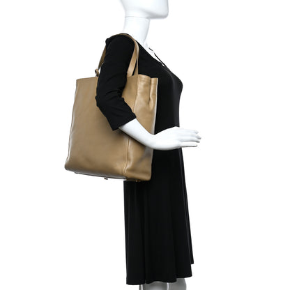 Saint Laurent Calfskin Suede North South Reversible Shopping Tote Beige Black 2 of 17