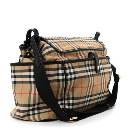 Burberry Nylon Vintage Check Logo Diaper Bag 3 of 13