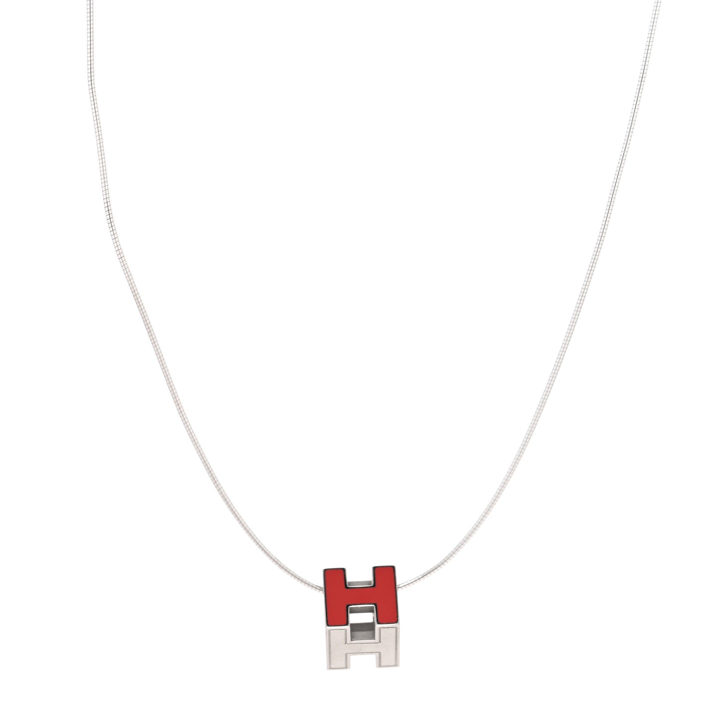 Cage d'H Pendant Necklace Orange Fonce