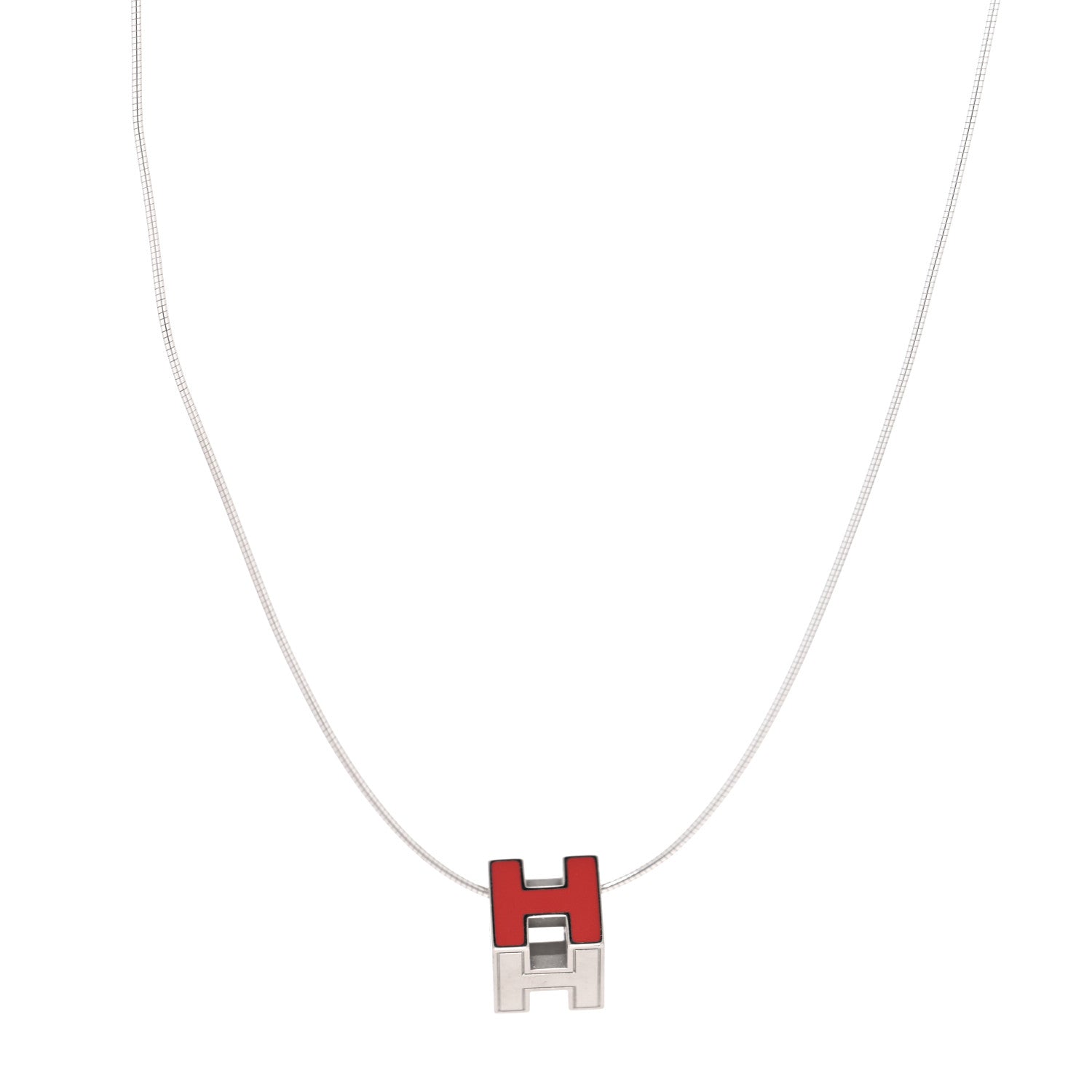 Hermes Cage d'H Pendant Necklace Orange Fonce 1 of 5