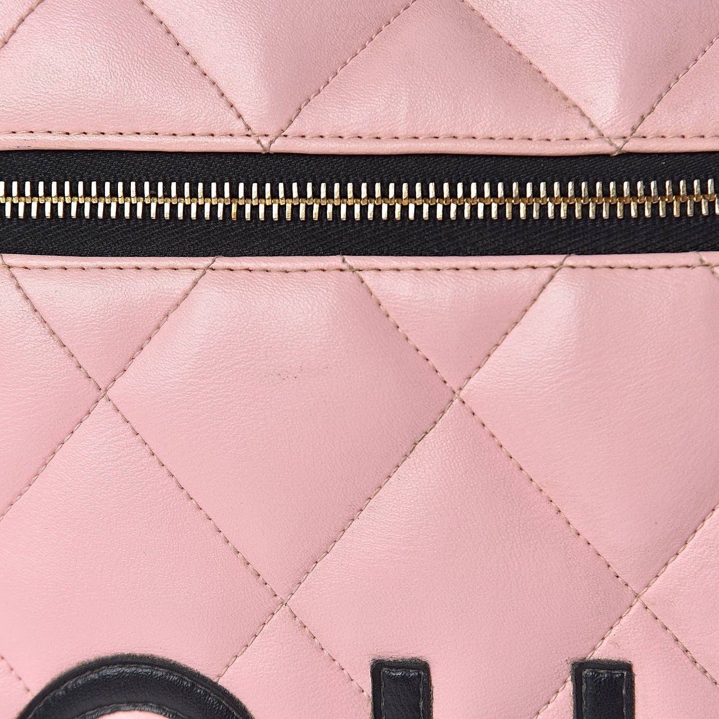 Calfskin Quilted Large Bowler Pink