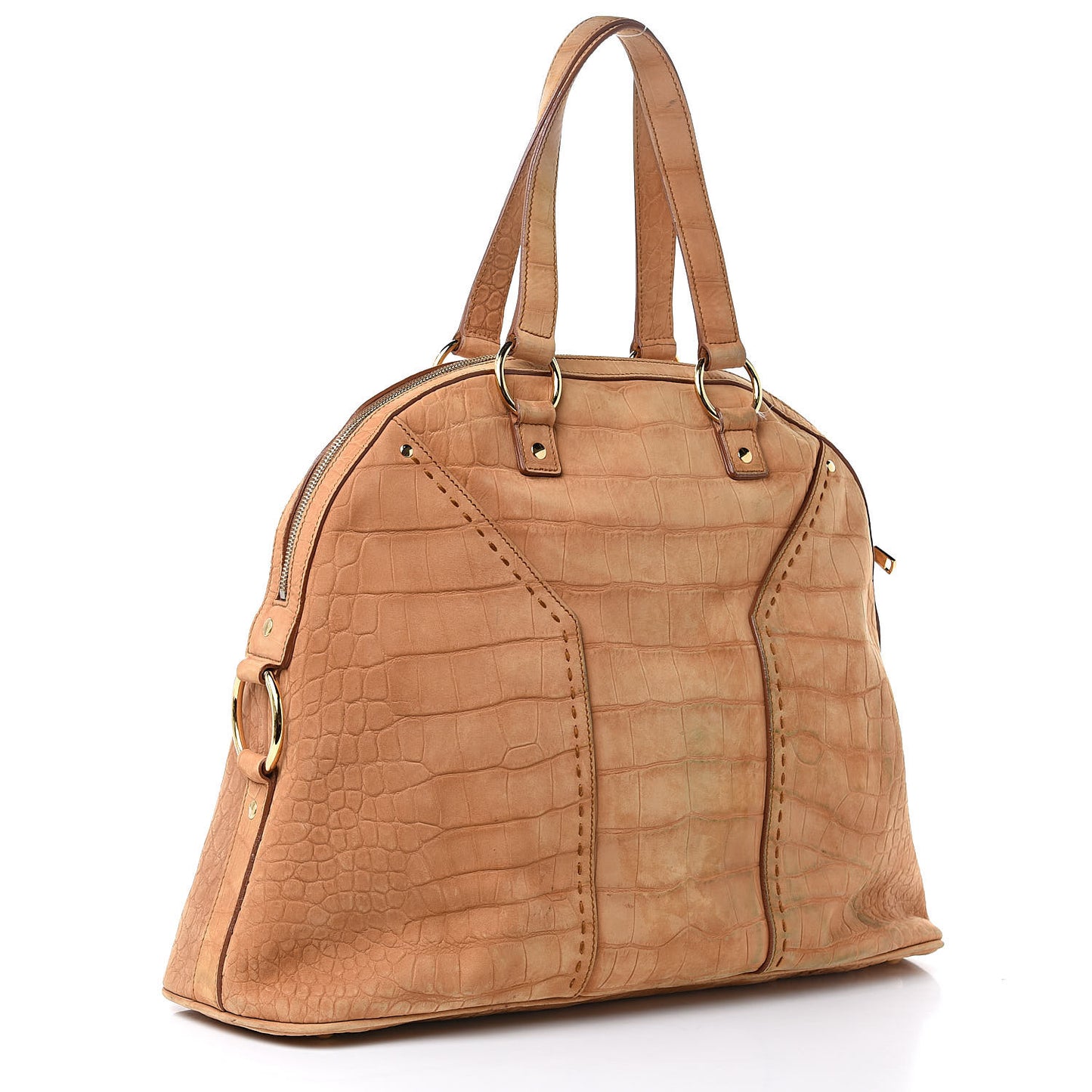 Nubuck Crocodile Embossed Oversized Muse Brown