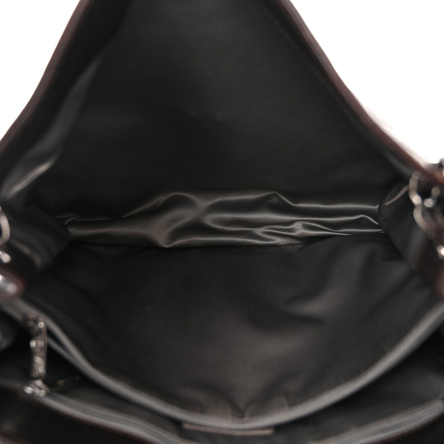 Glazed Caviar Pocket In The City Tote Dark Brown