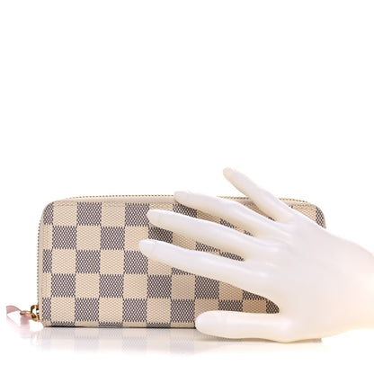 Louis Vuitton Damier Azur Clemence Wallet Rose Ballerine 2 of 10