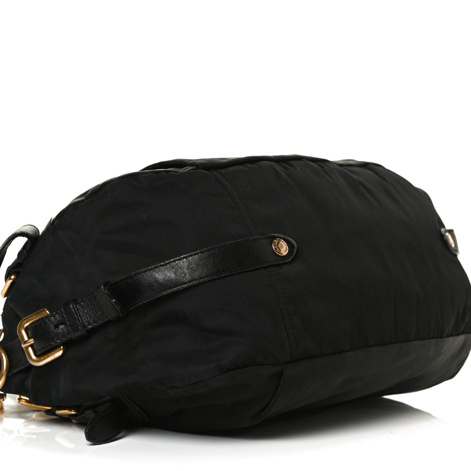 Prada Tessuto Nylon Jacquard Logo Aviator Satchel Black 10 of 17