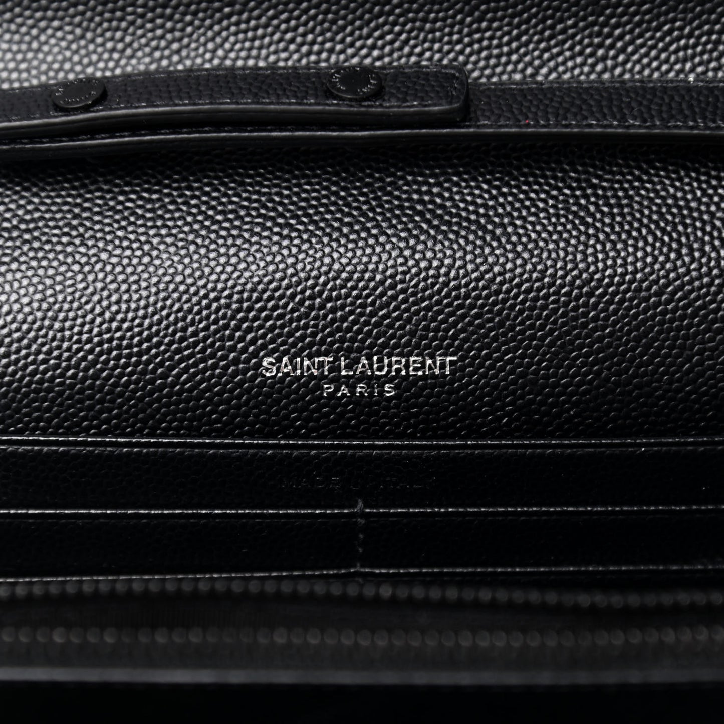 Grain De Poudre Matelasse Chevron Monogram Chain Wallet Black