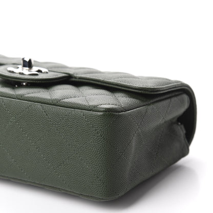 Chanel Caviar Quilted Mini Rectangular Flap Dark Green 7 of 11
