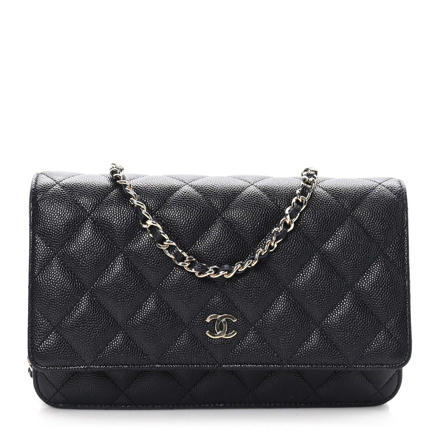 Chanel Caviar Quilted Wallet on Chain WOC Navy Blue 1 of 9
