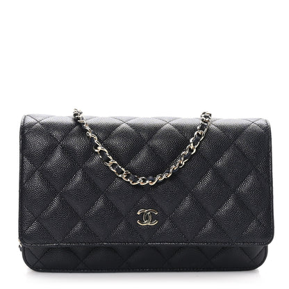 Chanel Caviar Quilted Wallet on Chain WOC Navy Blue 1 of 9