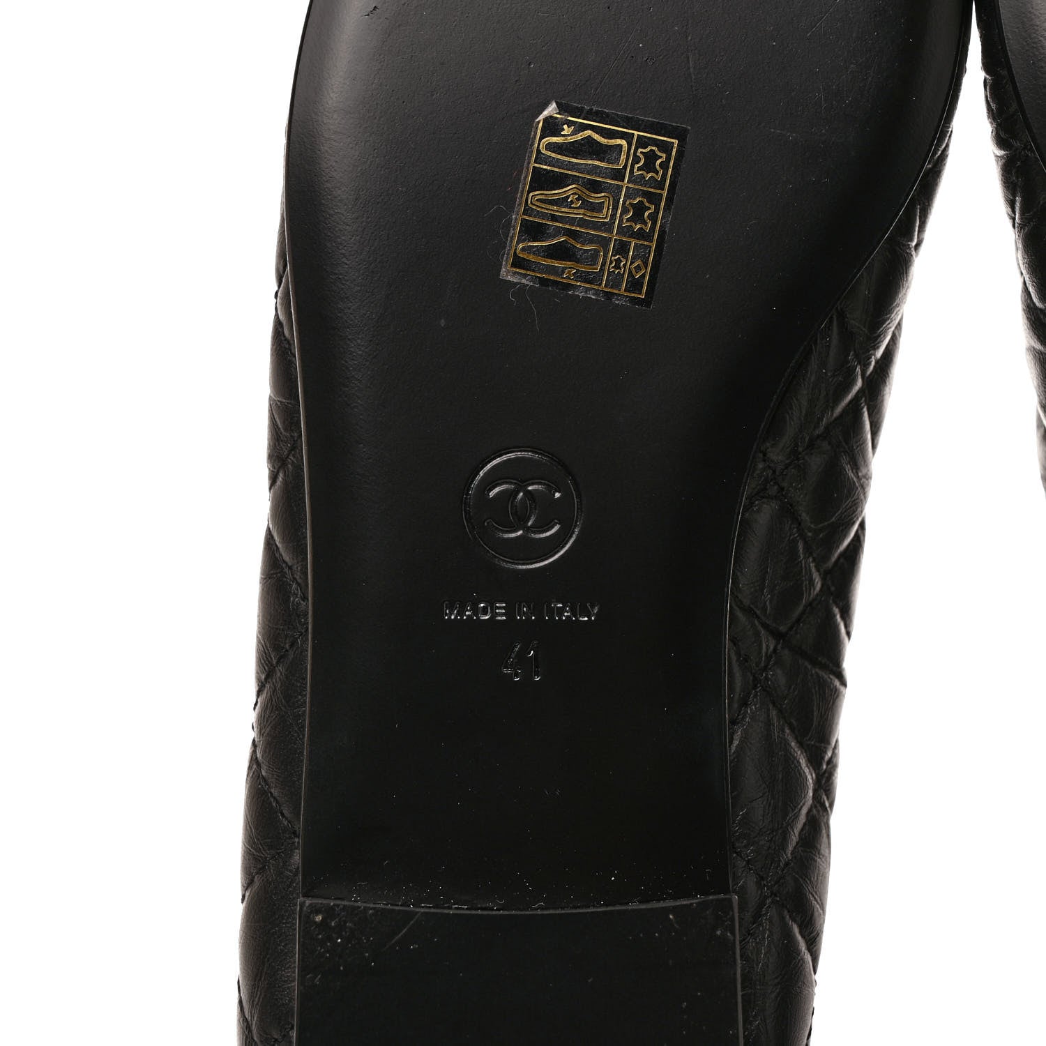 Chanel Aged Calfskin Quilted CC Cap Toe Ballerina Flats 41 Black 6 of 9