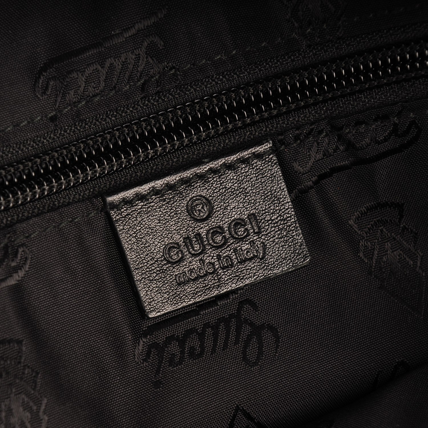 Gucci Guccissima Medium Zippered Shopping Tote Black 6 of 9