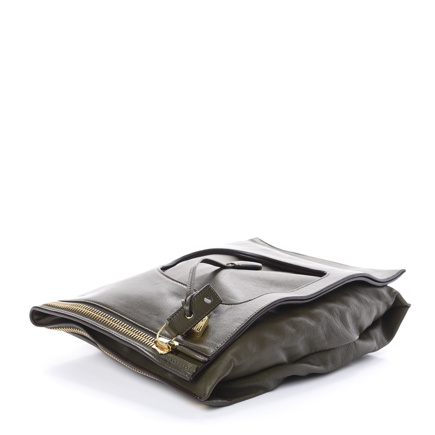 Tom Ford Ramskin Large Alix Padlock Zip Shoulder Bag Dark Green 5 of 10