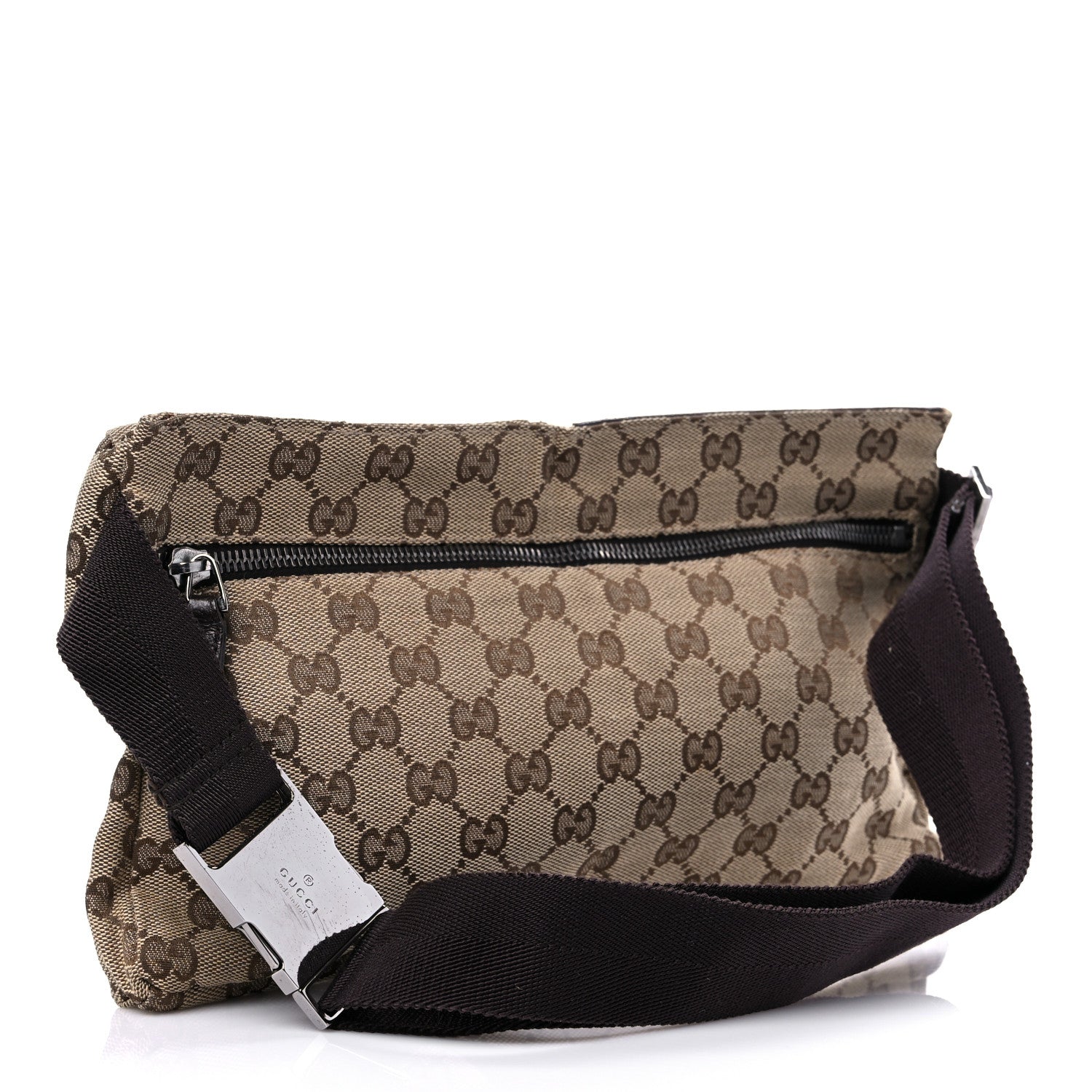 Gucci GG Monogram Double Pocket Belt Bag Dark Brown 3 of 11