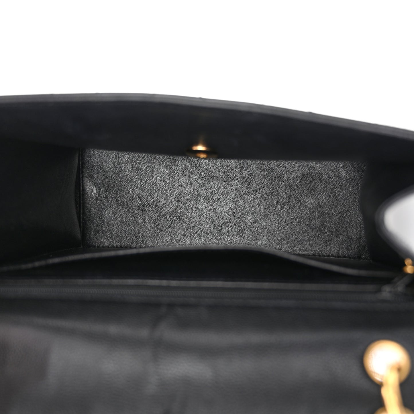 Caviar Diamond Stitched Flap Shoulder Bag Black