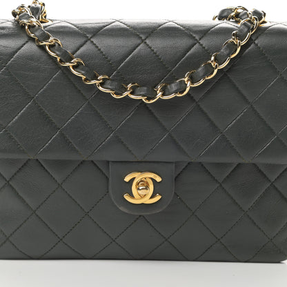 Chanel Lambskin Quilted Mini Square Flap Dark Green 9 of 11