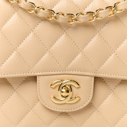 Chanel Caviar Quilted Medium Double Flap Beige 9 of 12