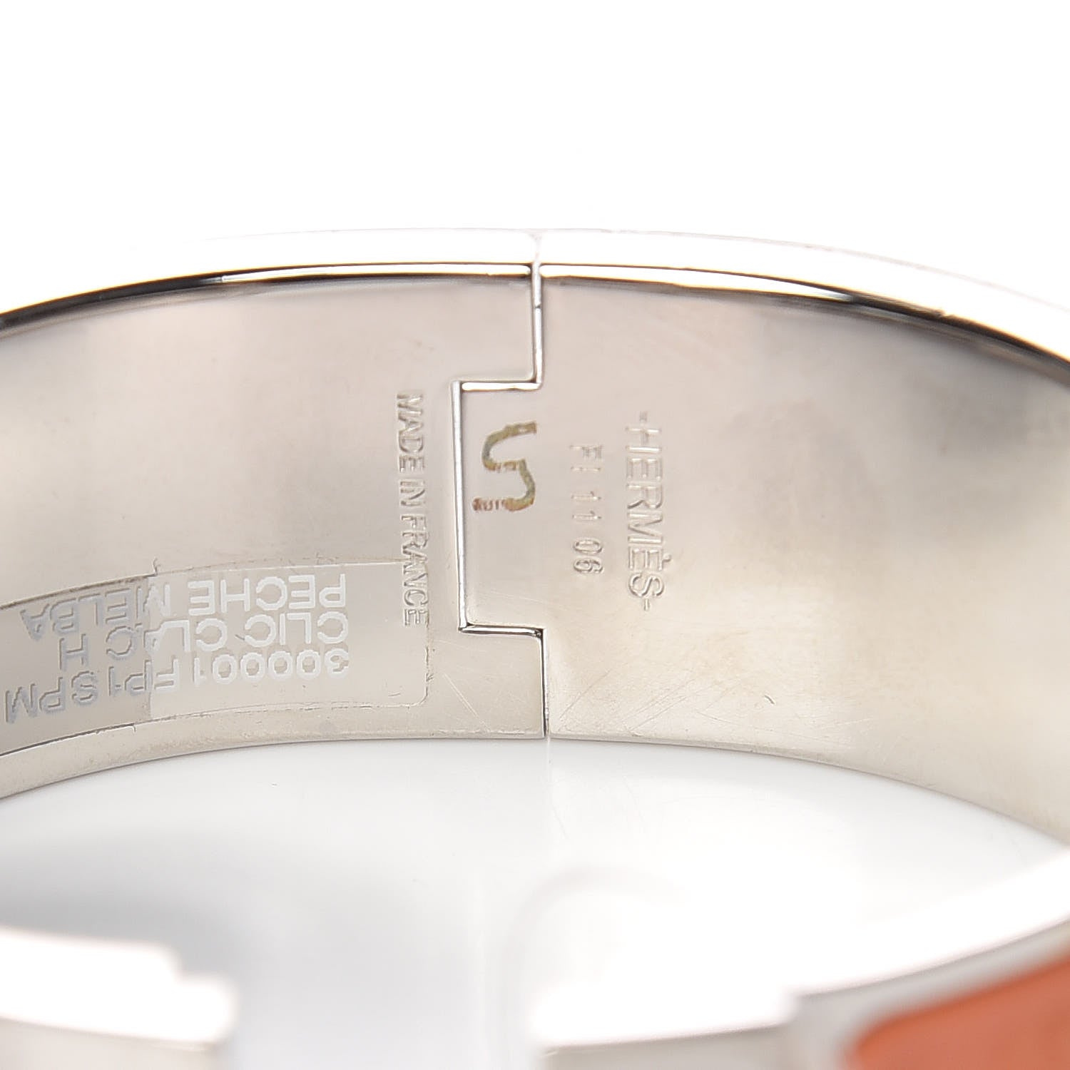 Hermes Enamel Wide Clic Clac H Bracelet PM Peach Melba 4 of 4