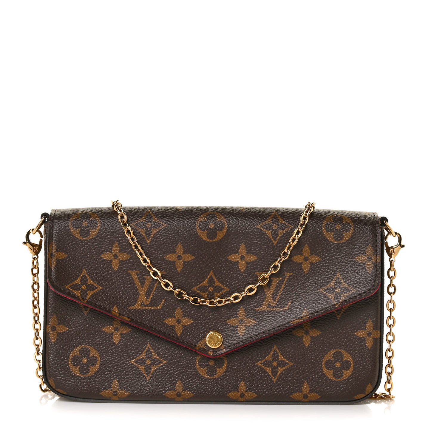 Monogram Pochette Felicie Chain Wallet Fuchsia