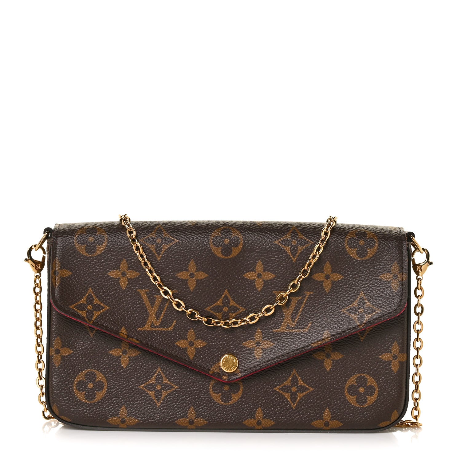 Louis Vuitton Monogram Pochette Felicie Chain Wallet Fuchsia 3 of 10