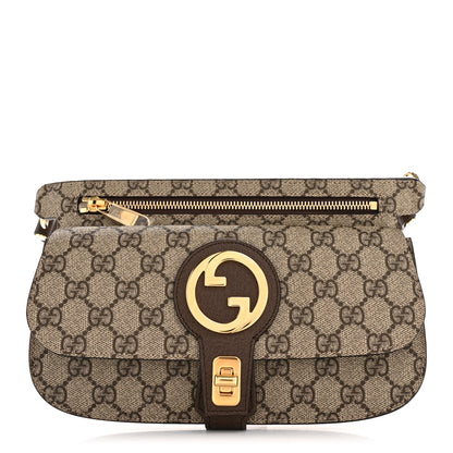Gucci GG Supreme Monogram Textured Dollar Calfskin Blondie Belt Bag Beige Ebony New Acero 1 of 11
