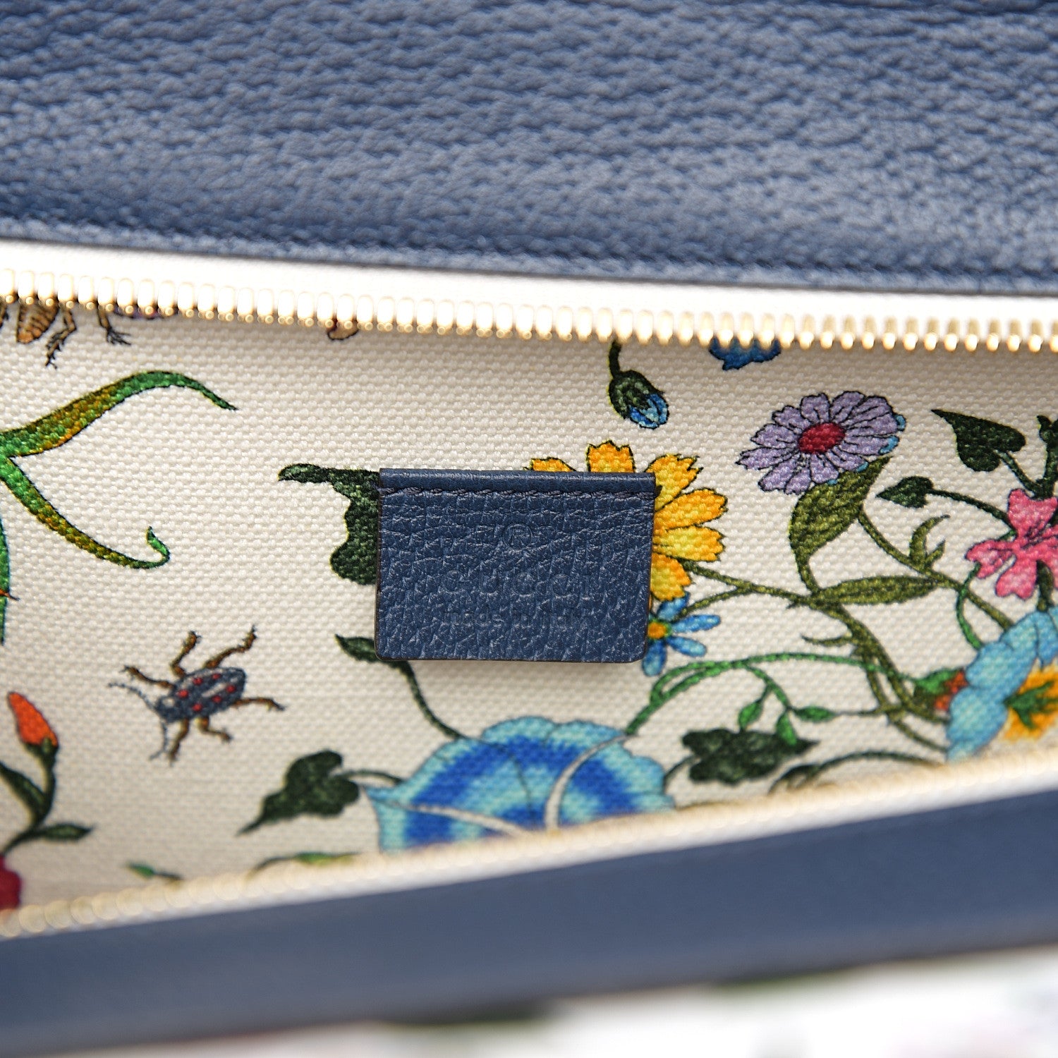 Gucci Canvas Medium Flora Tote White Multicolor Blue Agata 5 of 9