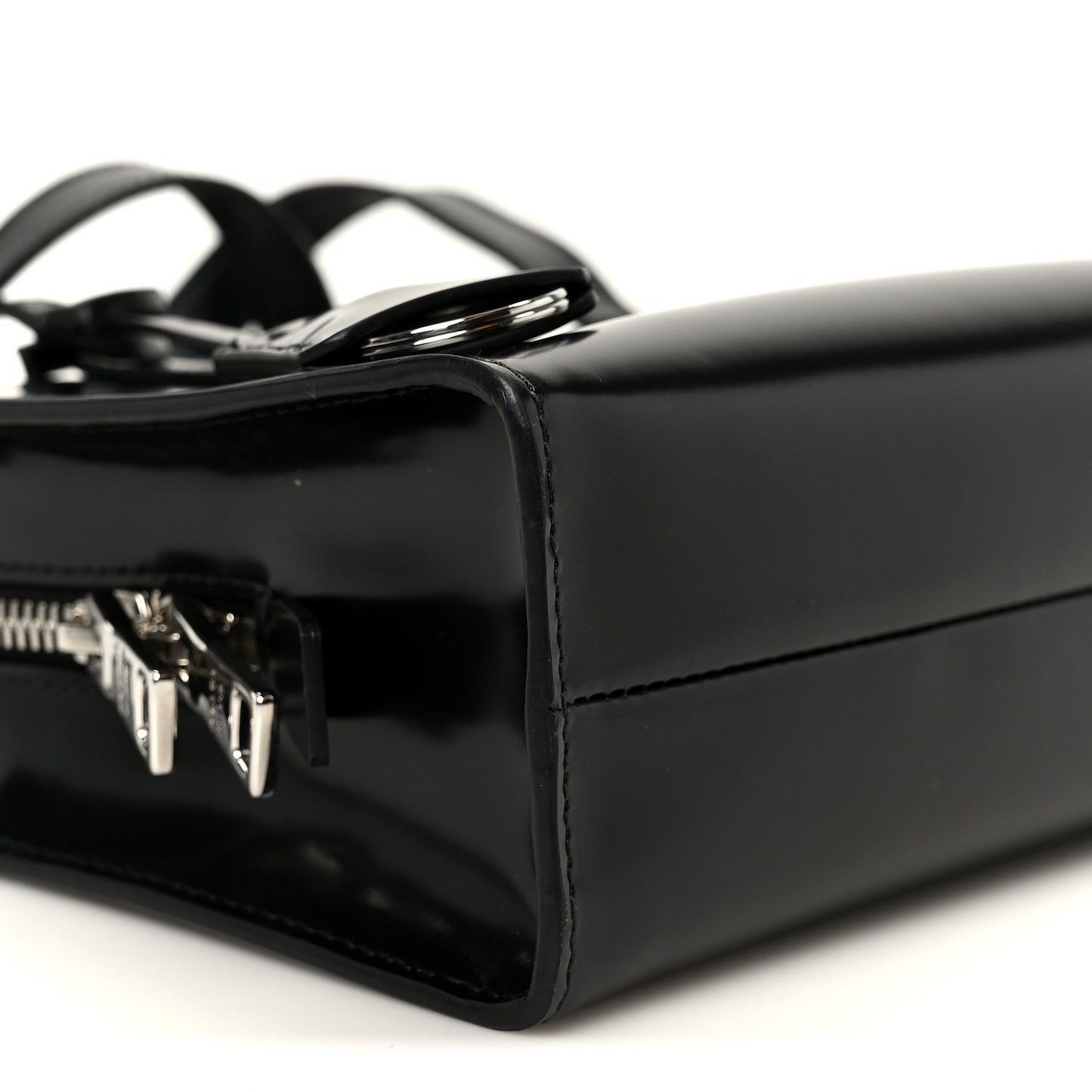 Spazzolato Mini Re-Edition 1995 Double Handle Handbag Black