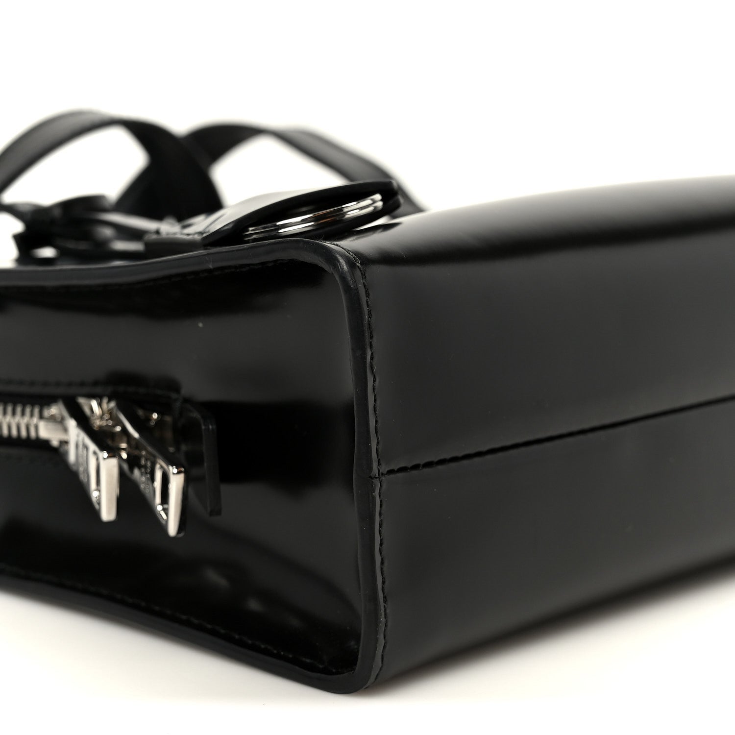 Prada Spazzolato Mini Re-Edition 1995 Double Handle Handbag Black 8 of 9