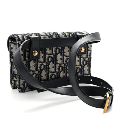 Christian Dior Oblique Saddle Belt Bag Blue 2 of 8