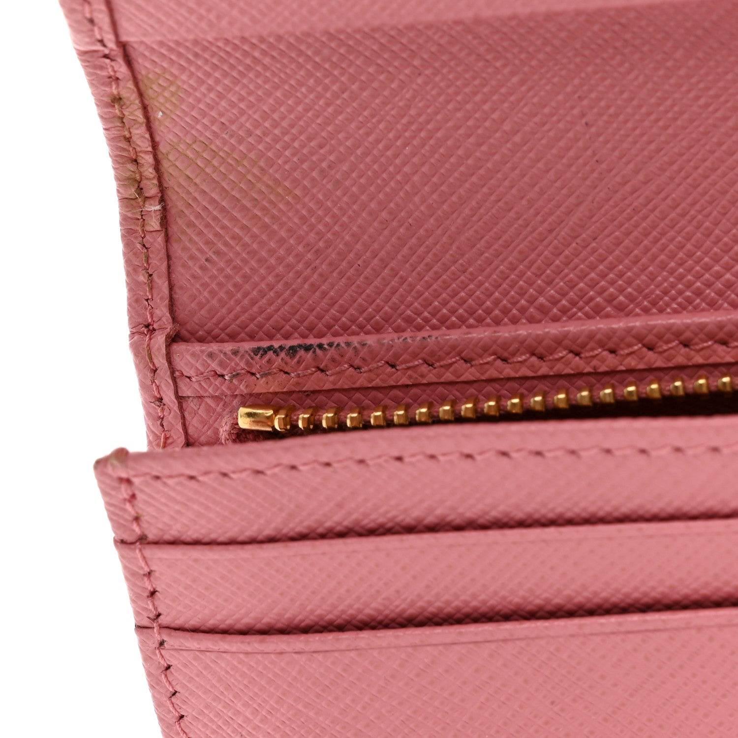 Prada Saffiano Metal Compact Snap Bi-Fold Wallet Petalo 8 of 8