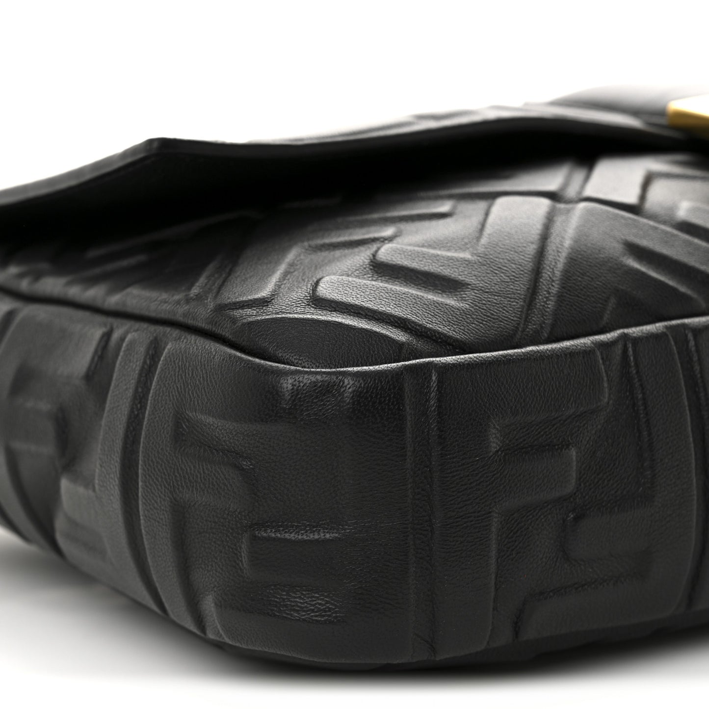 Nappa FF 1974 Embossed Large Baguette Black