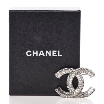 Chanel Baguette Crystal CC Brooch Silver 5 of 5