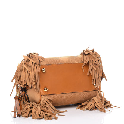 Burberry Prorsum Suede Fringe Mini Bee Shoulder Bag Tan 4 of 9