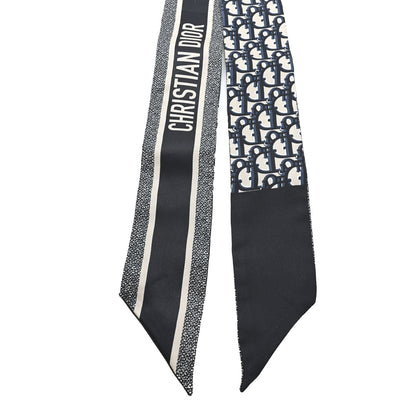 Christian Dior Silk Oblique Mitzah Scarf Blue 2 of 3