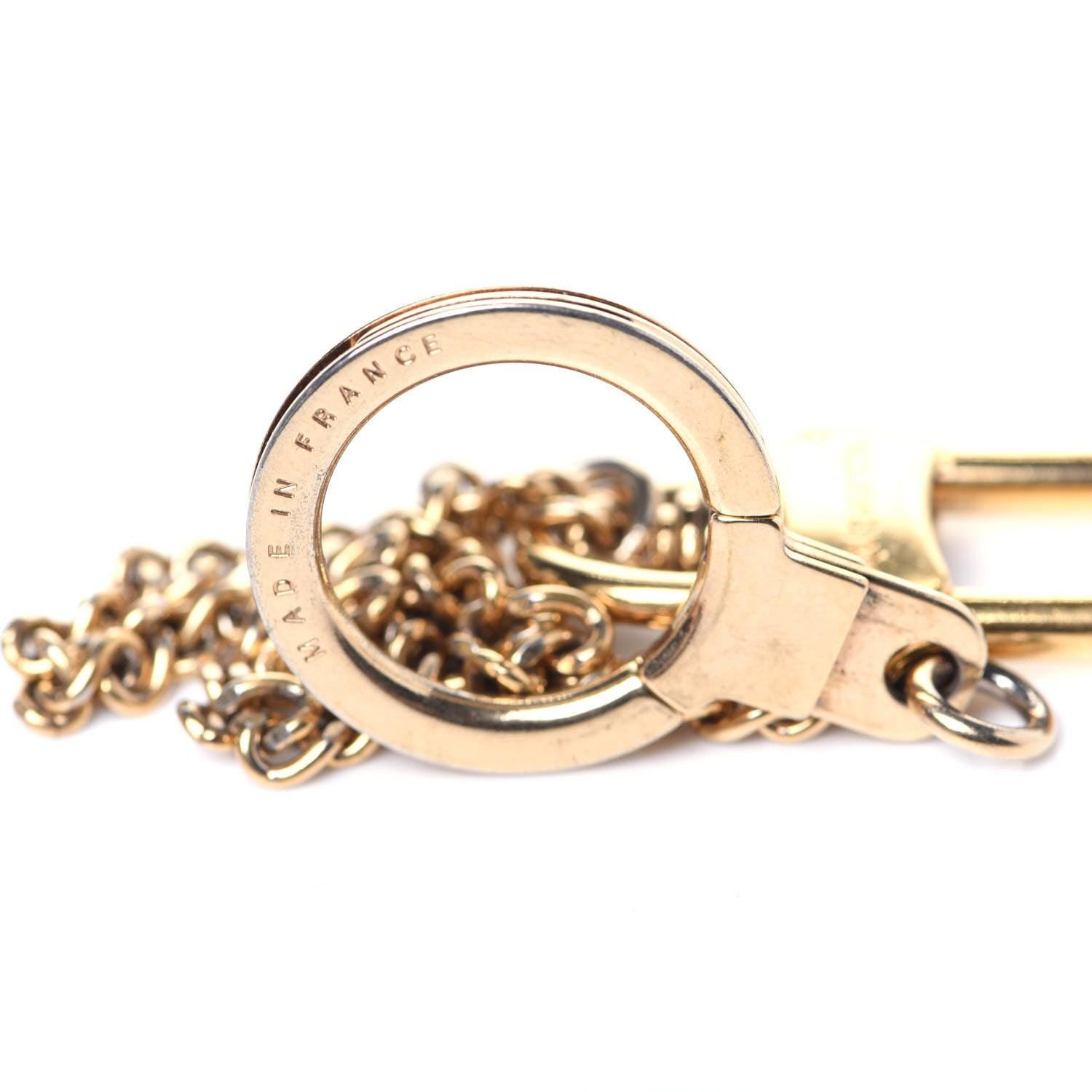 Louis Vuitton Metal Pochette Extender Key Ring Chain Gold 5 of 7