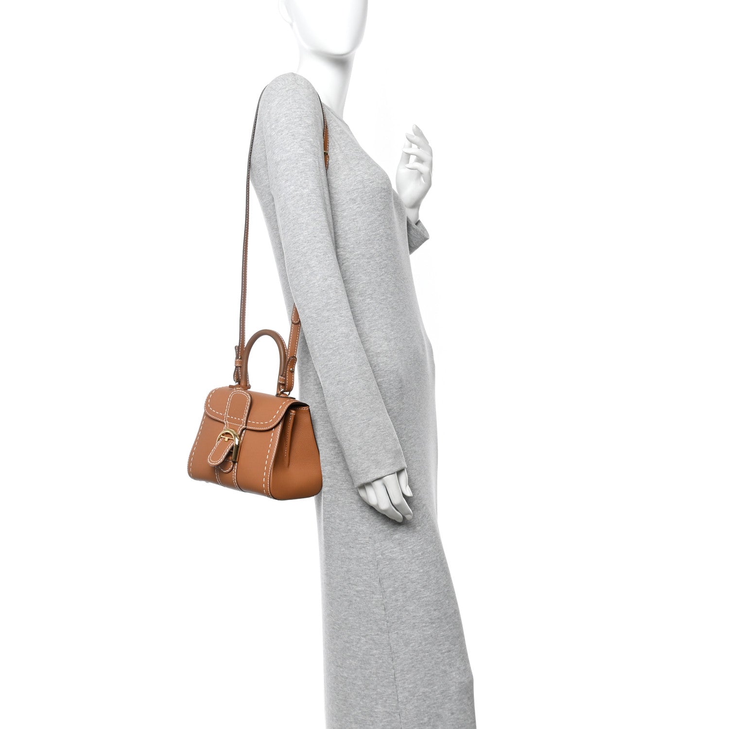 Delvaux Grained Rodeo Calfskin Surpique Mini Brillant Satchel Vegetal Ivory 2 of 11