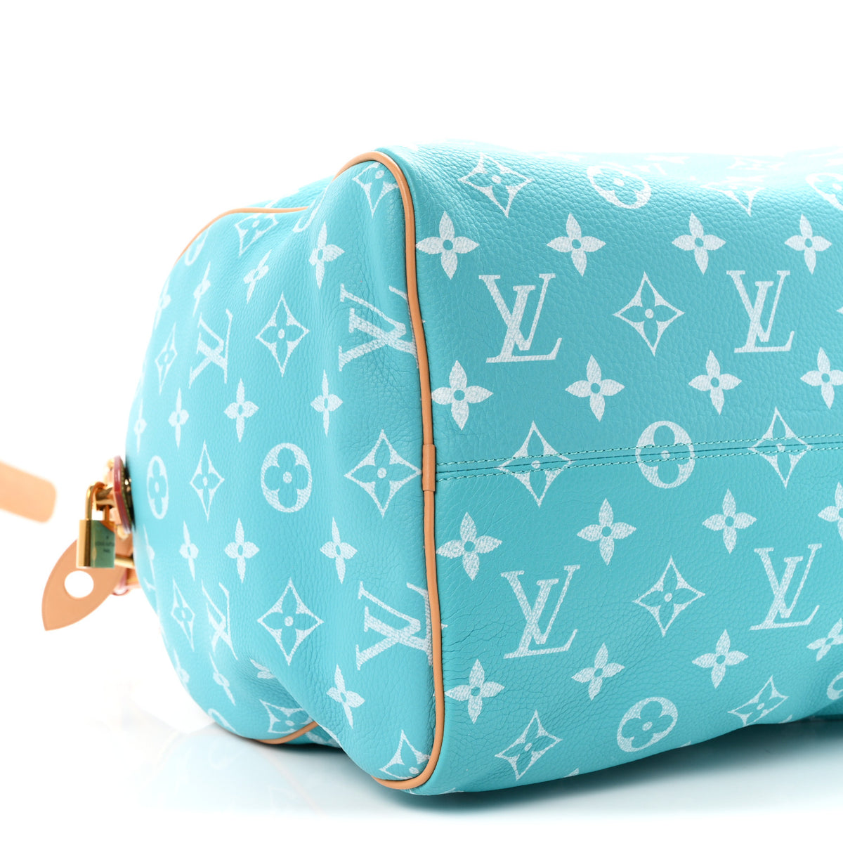 Calfskin Monogram Speedy P9 Bandouliere 40 Turquoise