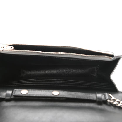 Balenciaga Metallic Calfskin Quilted Touch B Wallet On Chain Silver 5 of 9