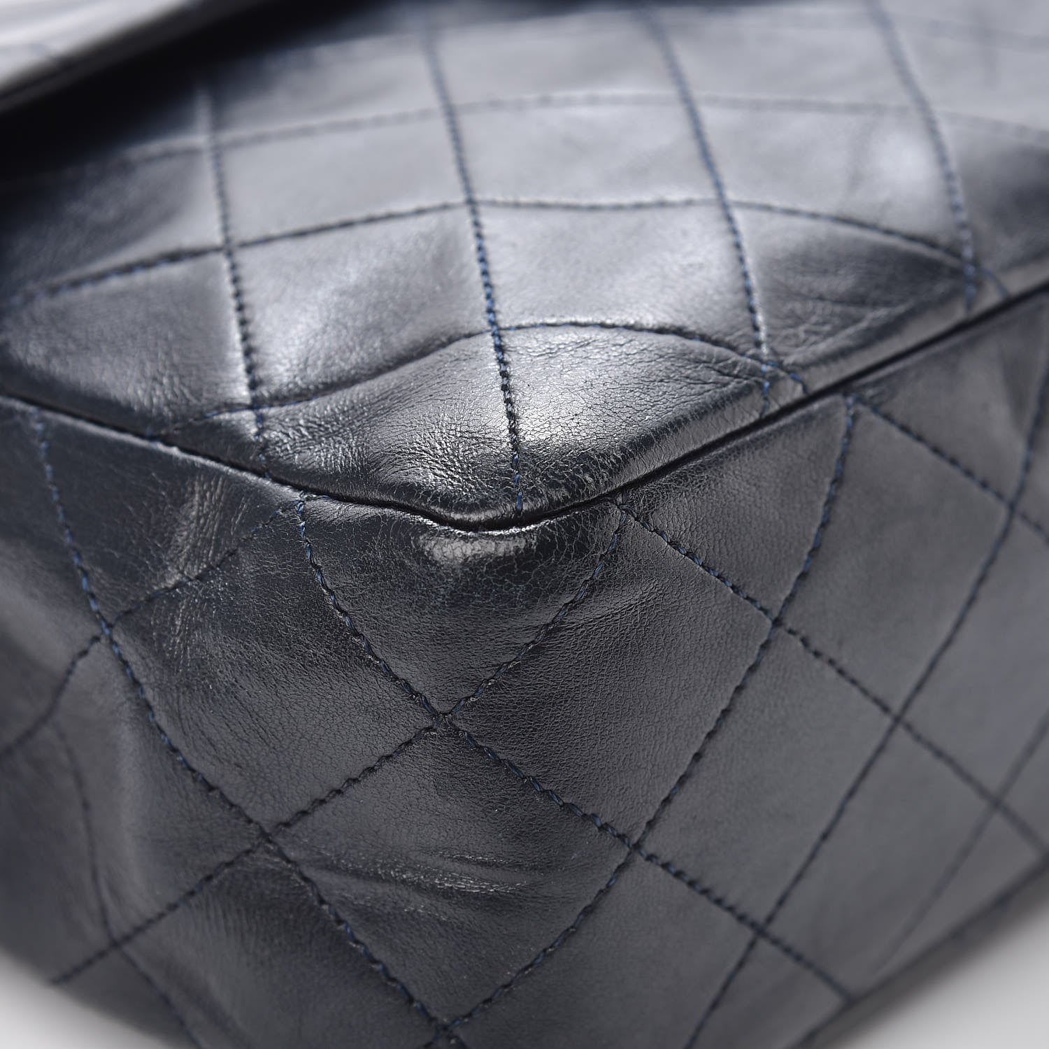 Chanel Lambskin Quilted Medium Double Flap Navy 15 of 19