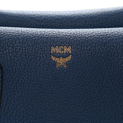 MCM Grained Calfskin Medium Milla Tote Navy 8 of 22