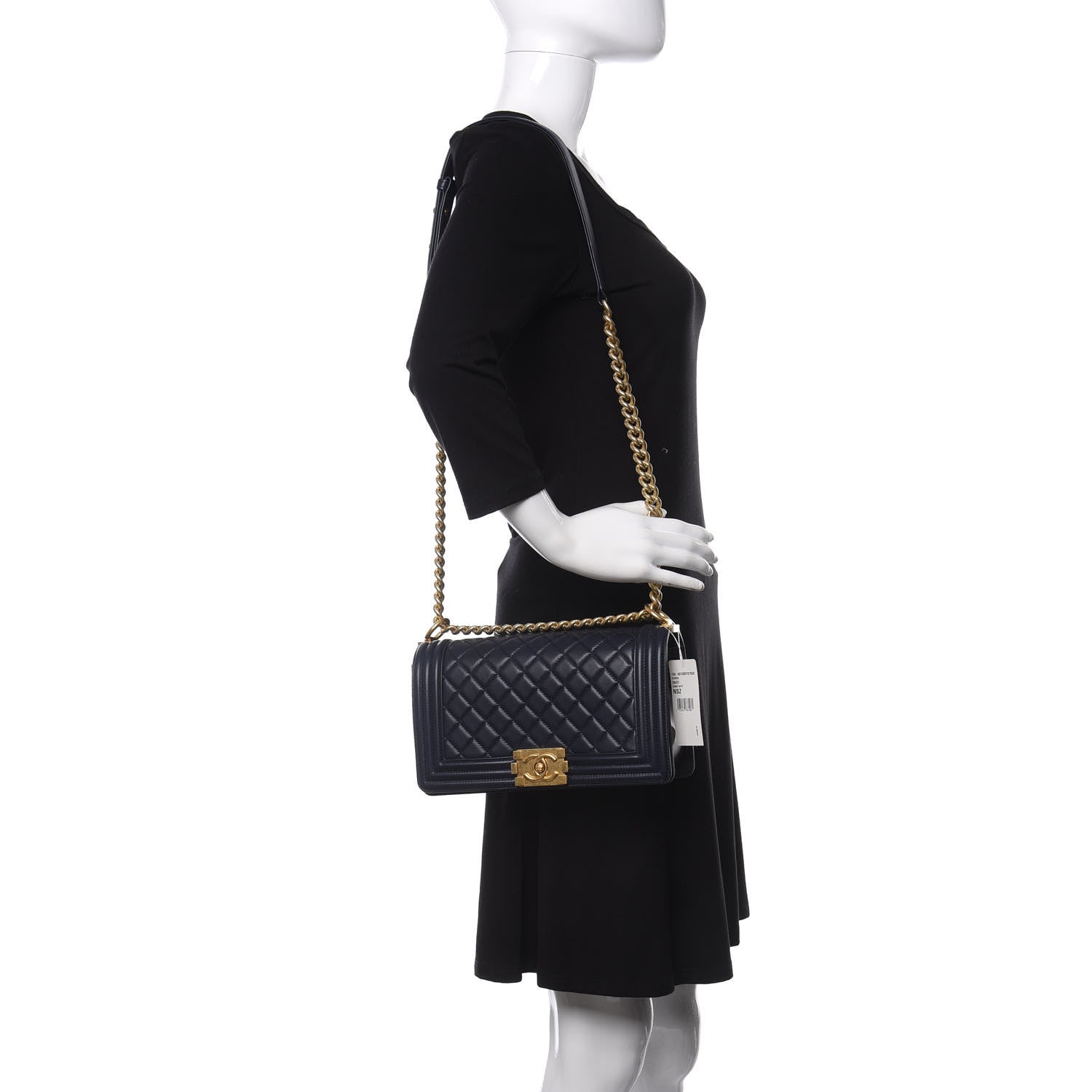 Chanel Lambskin Quilted Medium Boy Flap Dark Blue 2 of 12