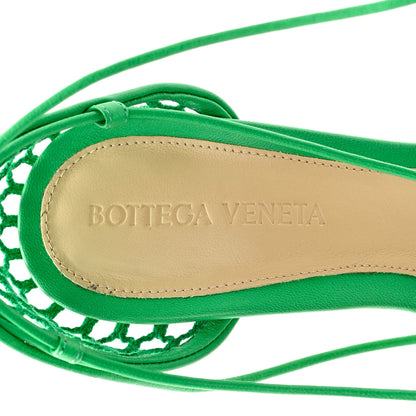 Bottega Veneta Mesh Nappa Stretch Ankle Tie 90mm Sandals 35 Grass 6 of 9