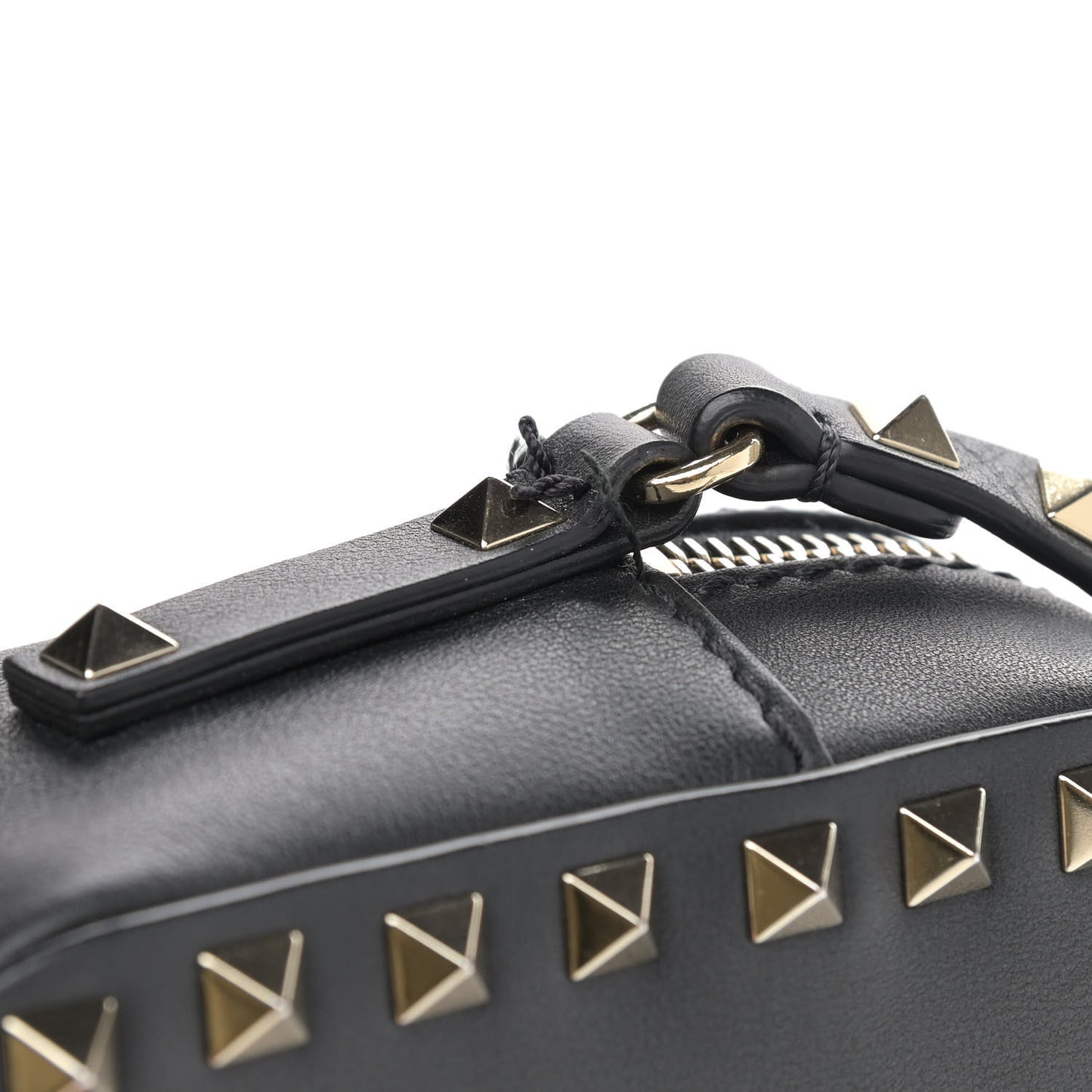 Calfskin Rockstud Camera Crossbody Bag Black