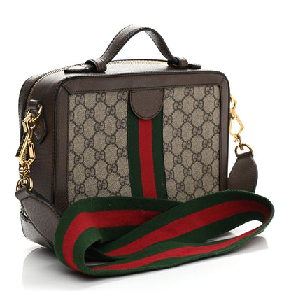 Gucci GG Supreme Monogram Web Small Ophidia Top Handle Shoulder Bag Brown 3 of 13