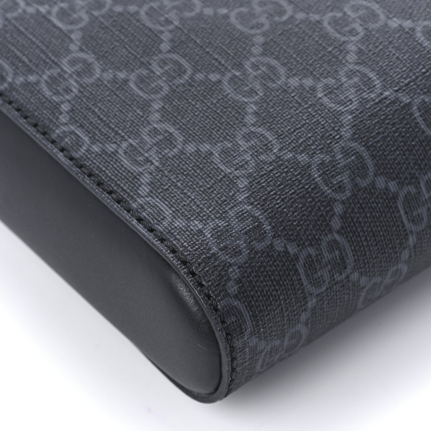 GG Supreme Monogram Web Small Flat Messenger Bag Black Grey