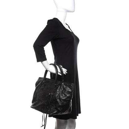 Balenciaga Agneau Classic Hardware S Sunday Tote Black 2 of 12