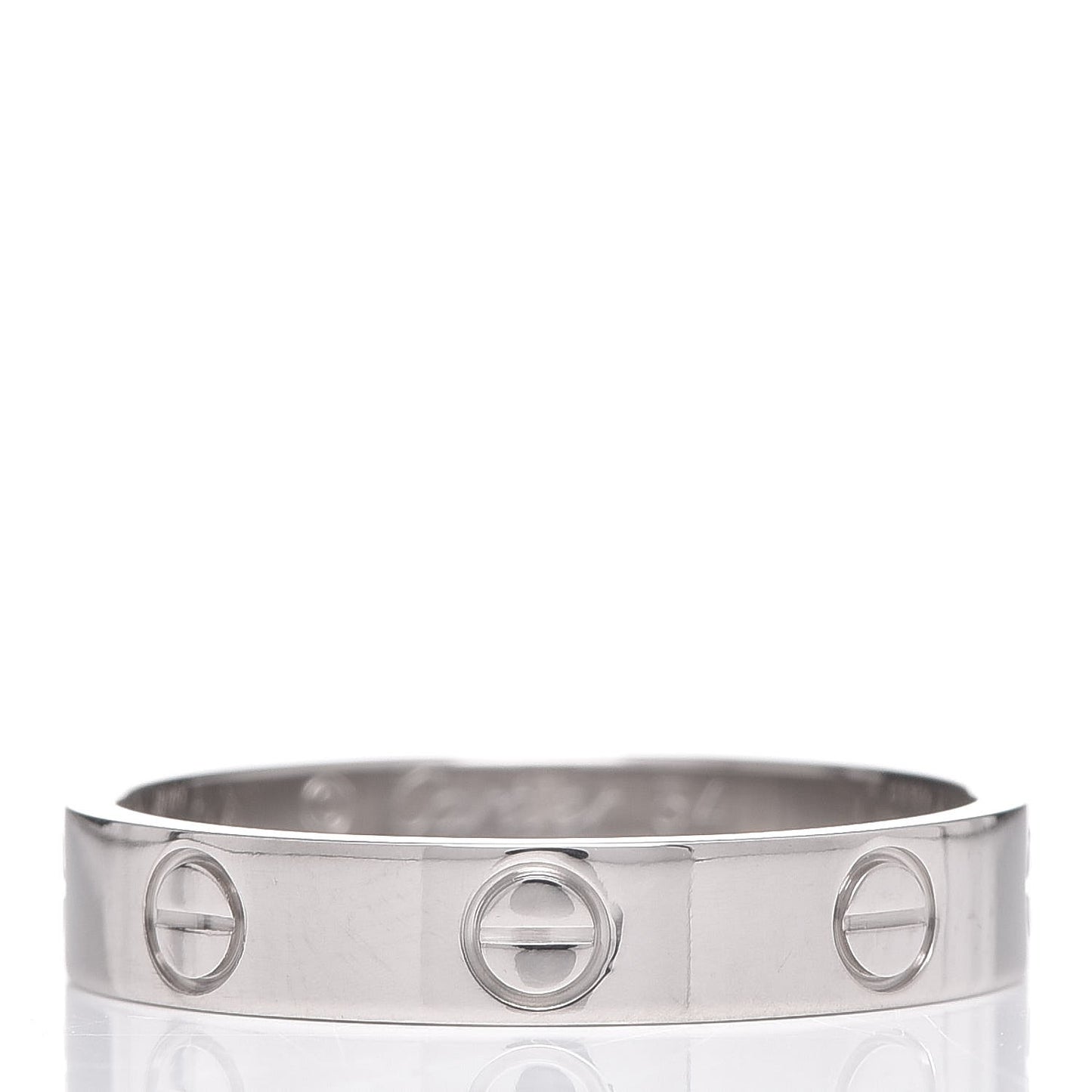 18K White Gold 3.5mm LOVE Wedding Band Ring 54 6.75
